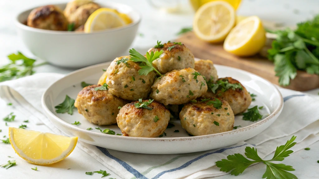 lemon chicken ricotta meatballs